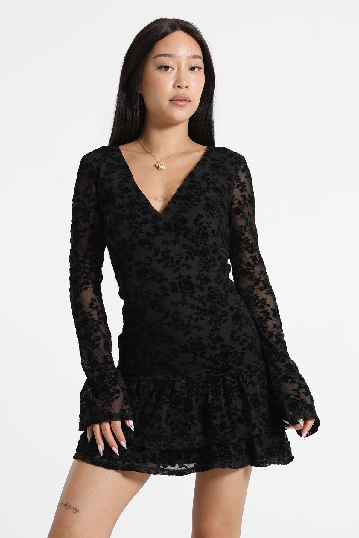 Mini robe en mesh - Black