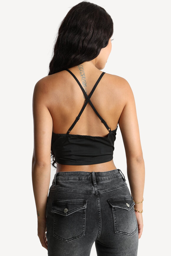 Top con cinturino - Nero