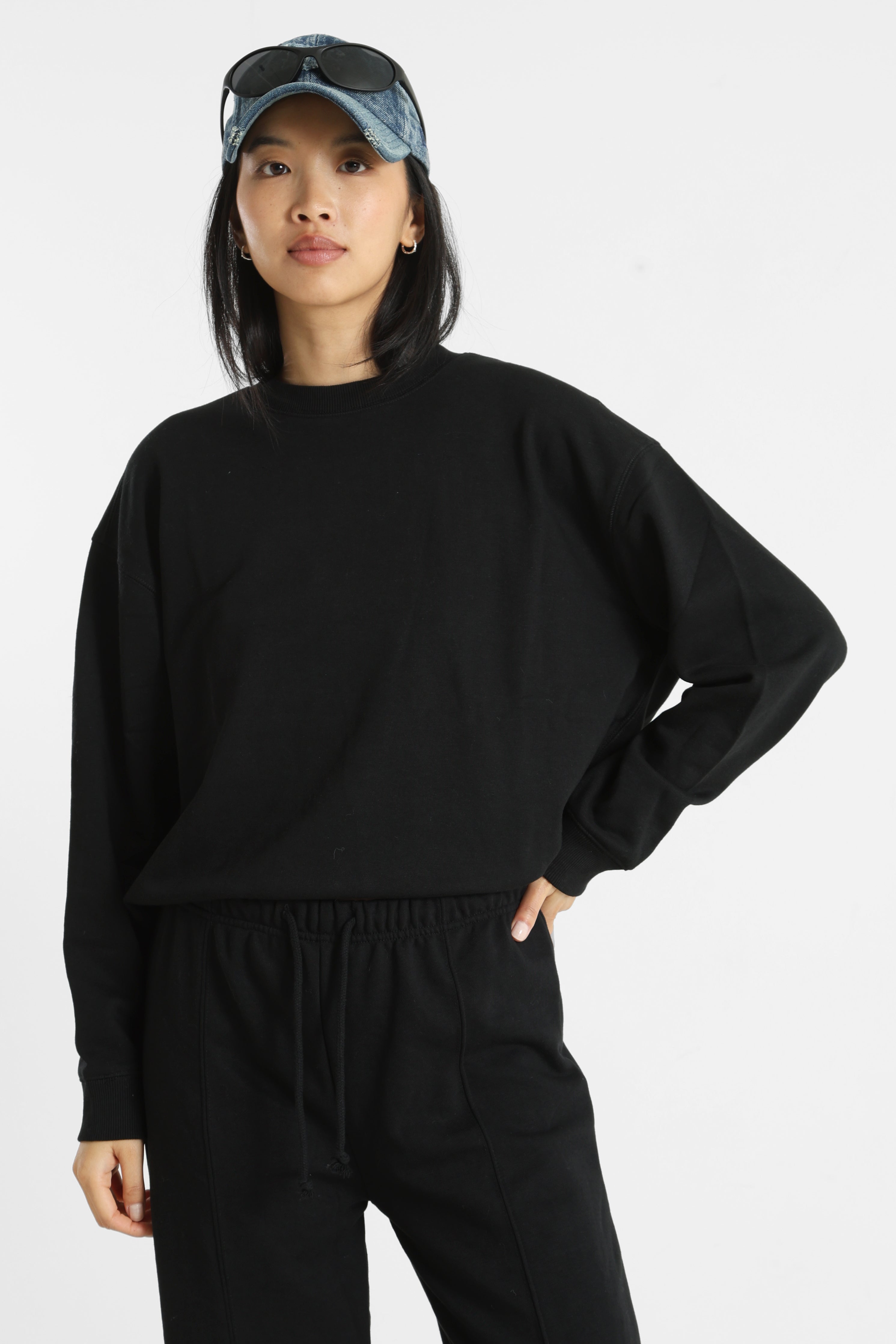Oversize Sweatshirt - Schwarz