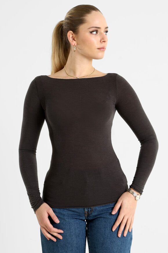 Langarmshirt - Anthrazit