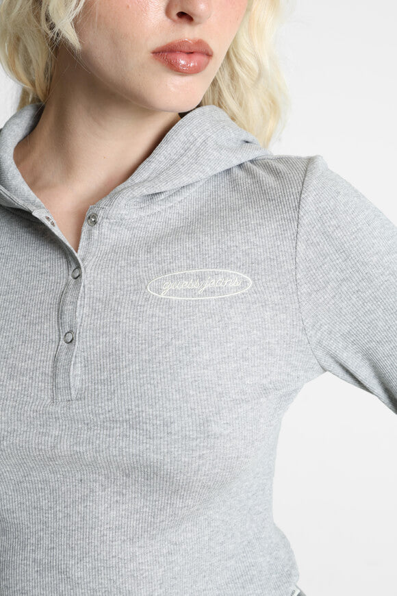 Camicia a maniche lunghe a coste - Grigio chiaro