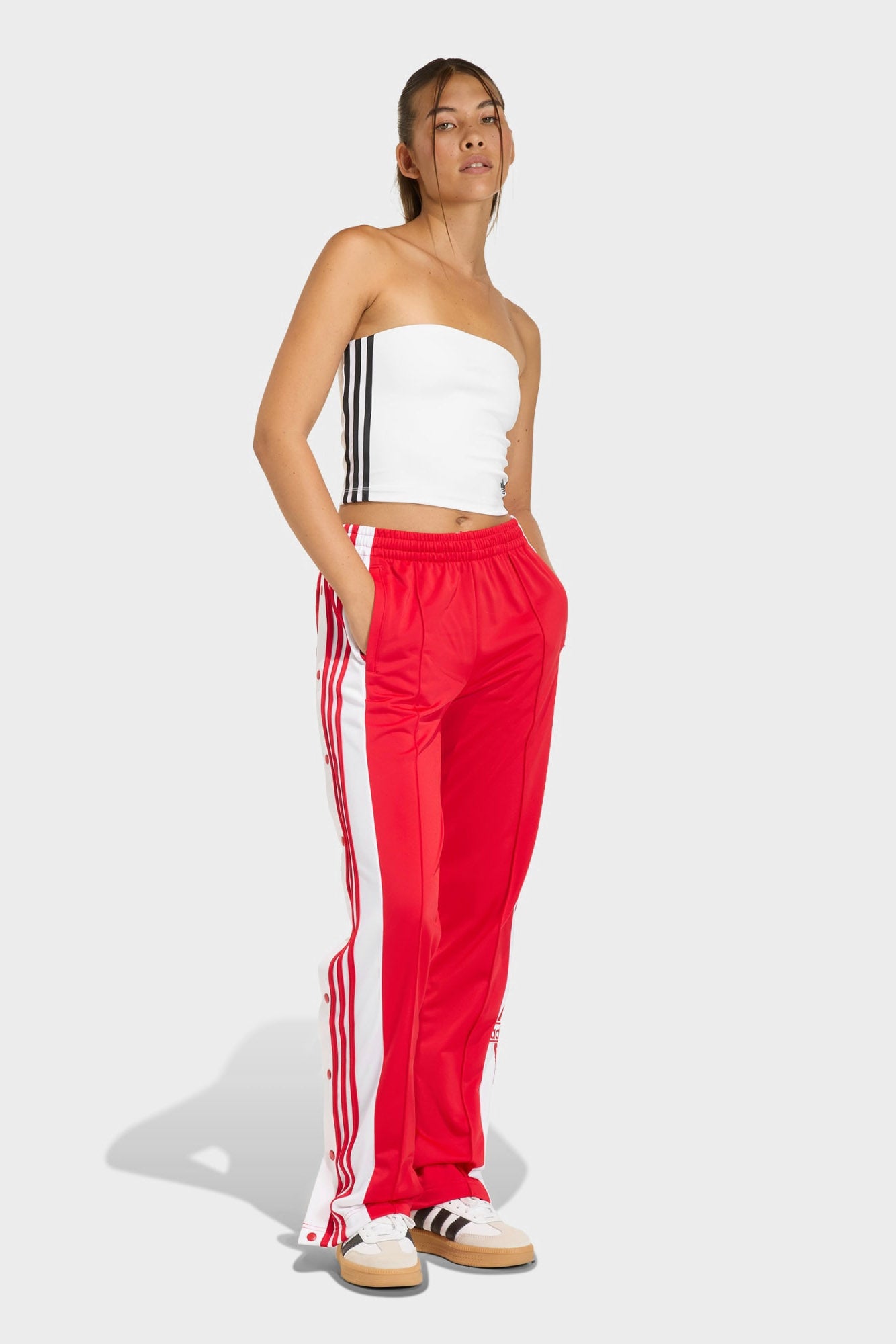 Cropped bandeau top - White + Black