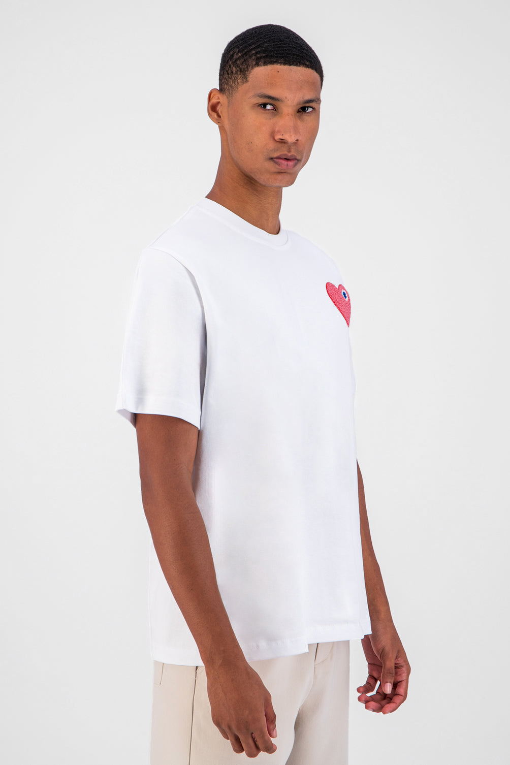 Heart T-Shirt - White + Red