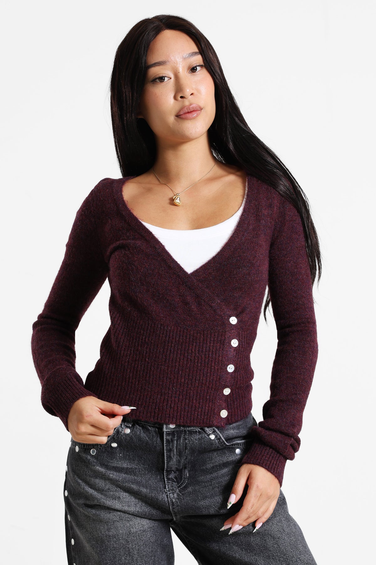 Knitted sweater - Burgundy