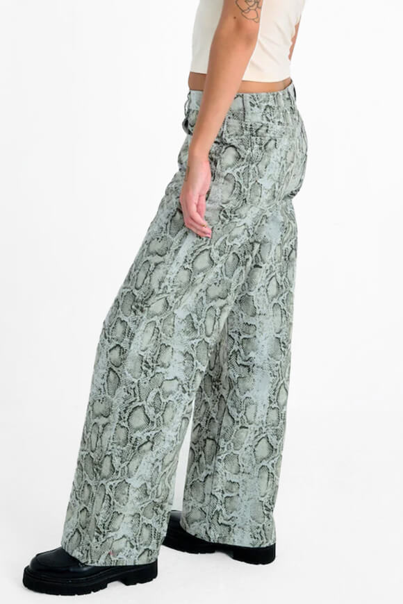 Release Slouchy Fit Wide Leg Jeans - Green Snake