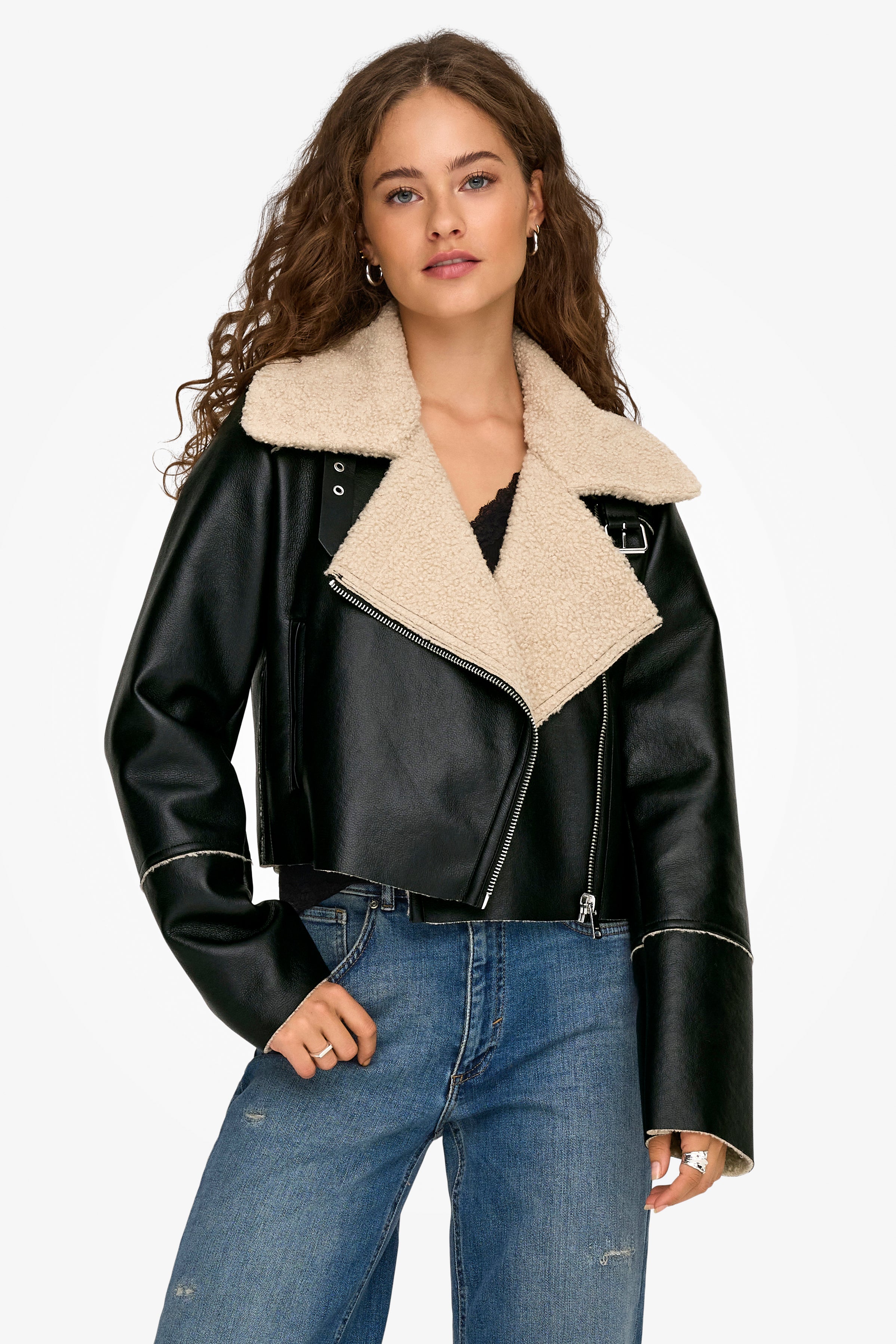 ONLDORA Veste en similicuir - Black + Humus