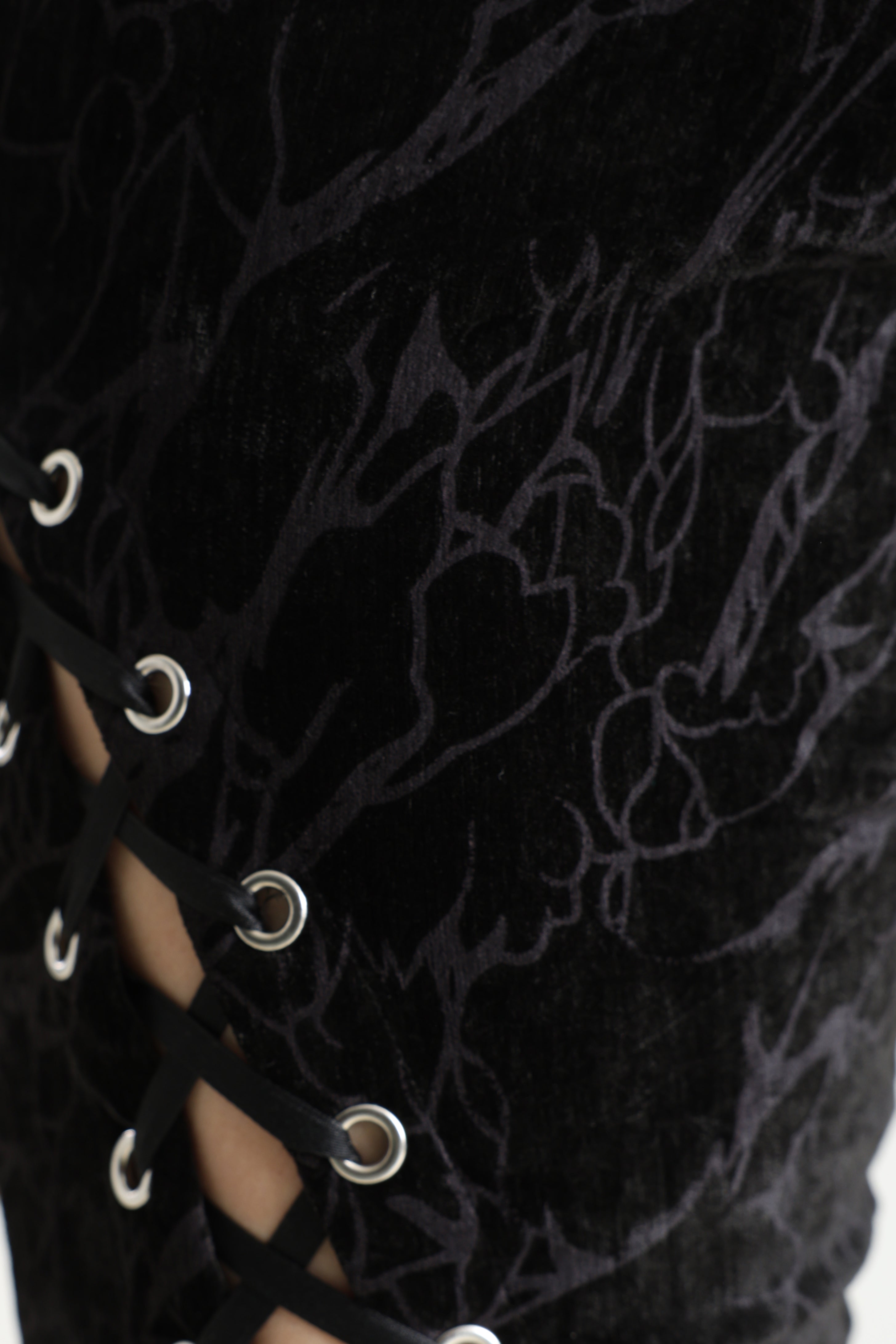 Samt Flare Leggings - Schwarz