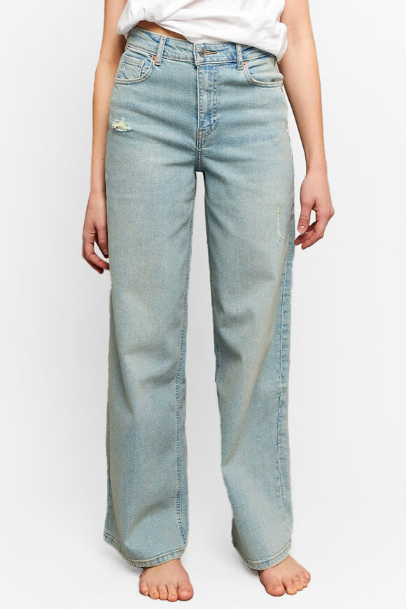 High Waist Wide Leg Jeans - Light Blue Used