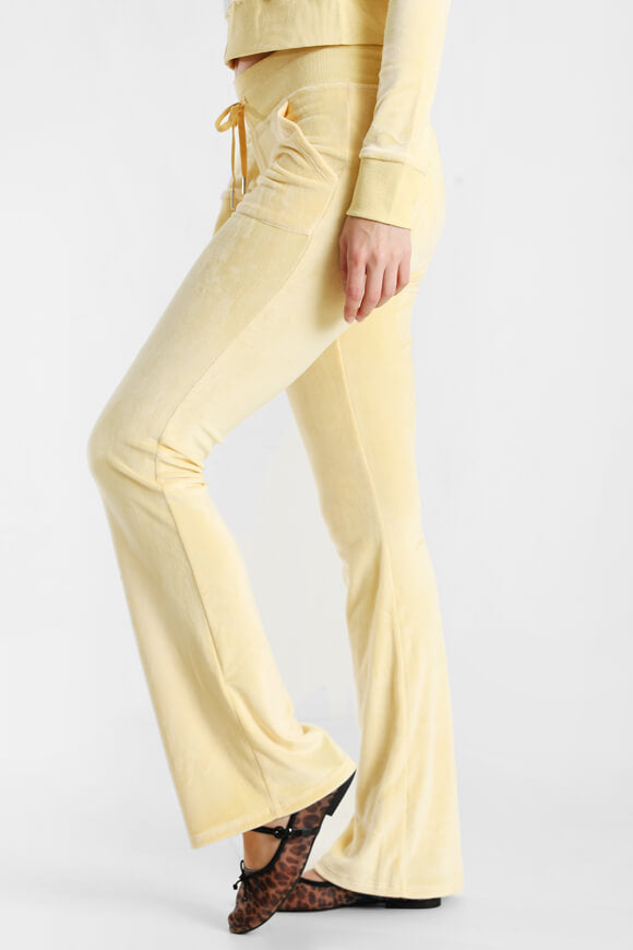 Pantaloni flare in velluto - giallo chiaro