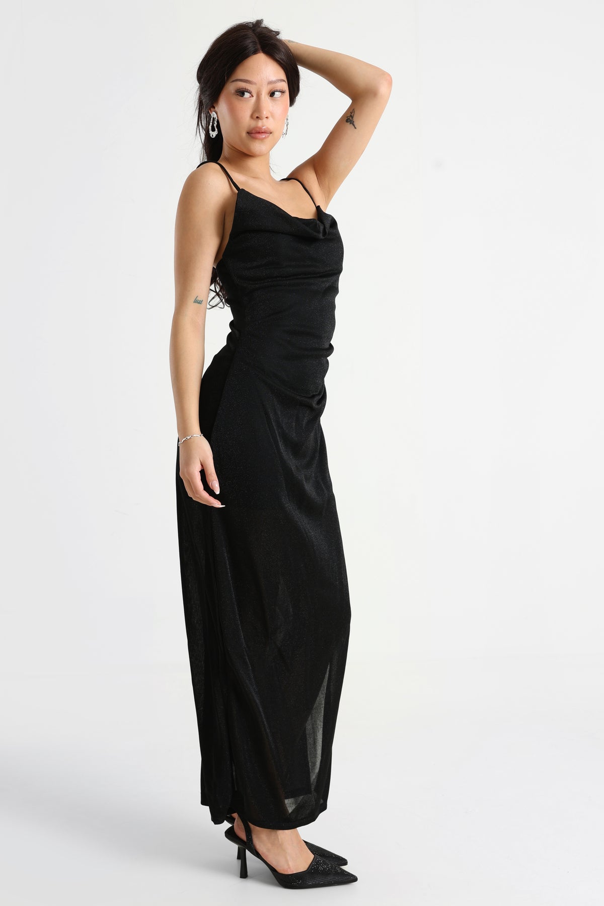 Robe longue à brillants - Noir