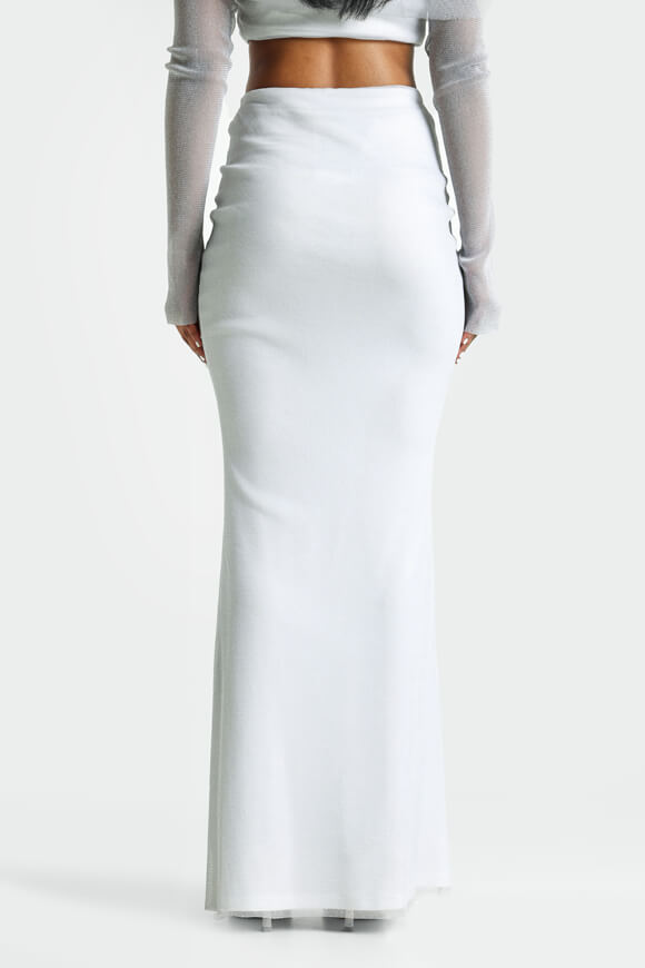 Glitzer Maxirock - Hellgrau + Silber