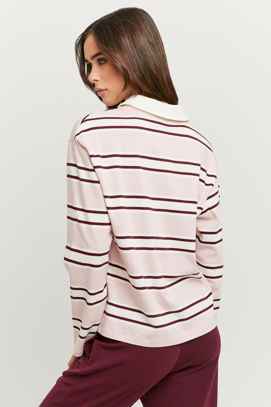 Long-sleeve shirt - Rose + Offwhite + Bordeaux