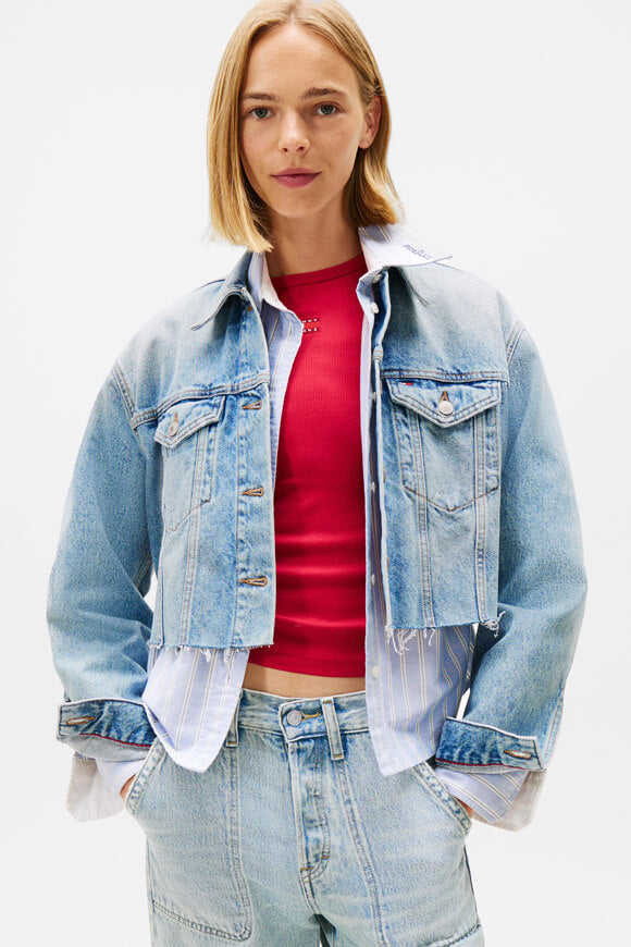 Oversize Jeansjacke - Denim Mid Light Blue