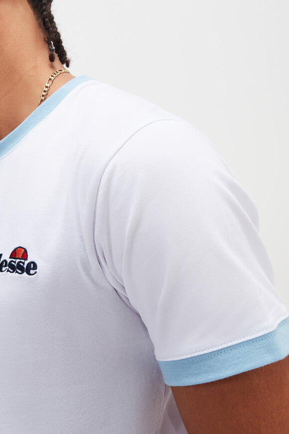 Meduno T-Shirt - White + Light Blue