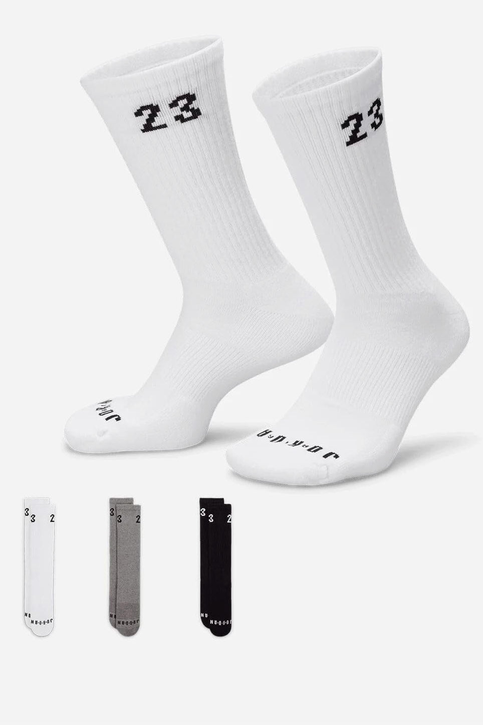 Dreierpack Socken - White + Black + Grey Heather