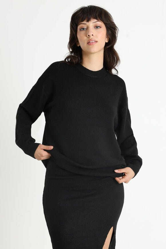 Oversize Strickpullover - Schwarz