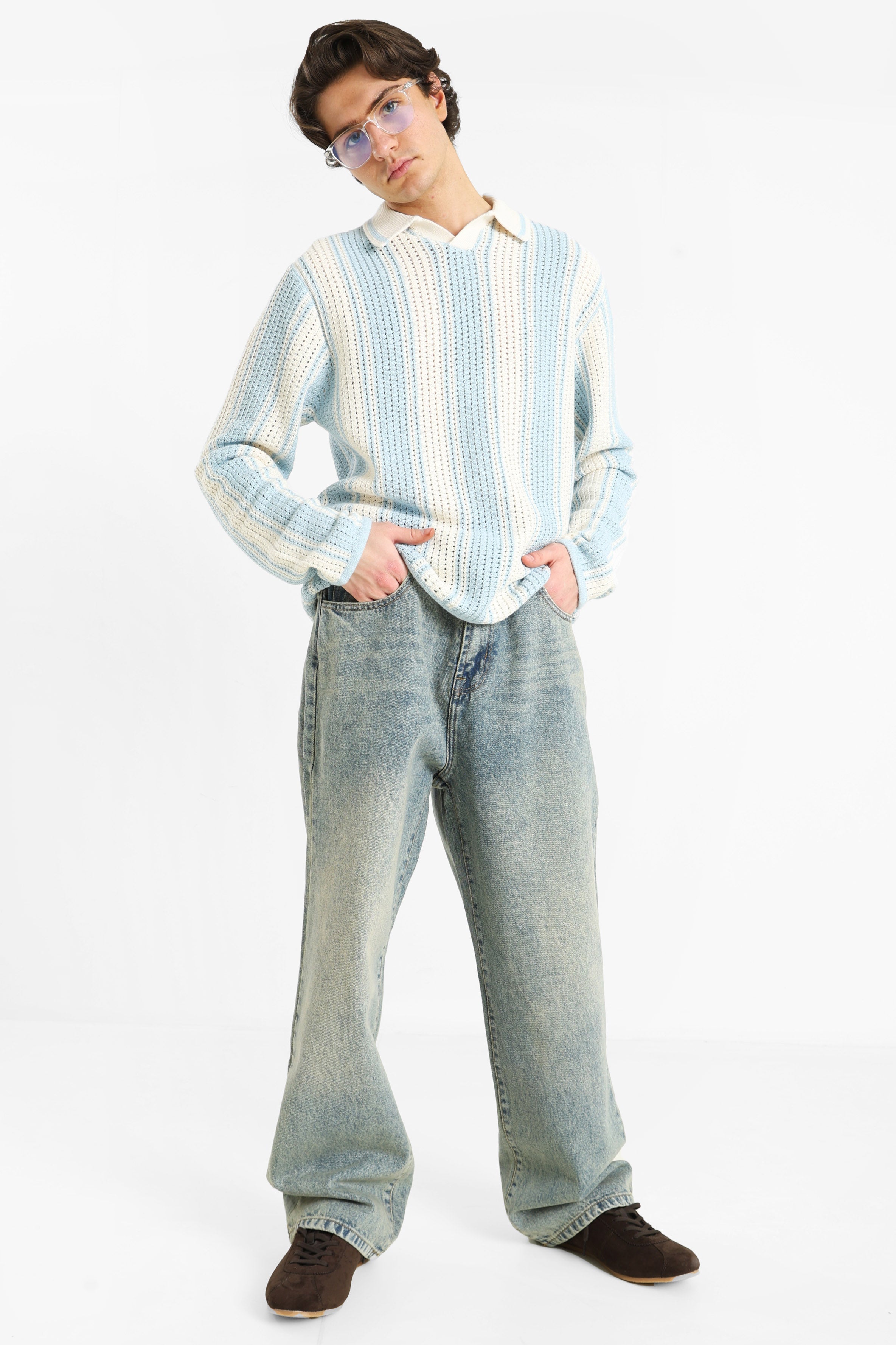 Strickpullover - Cashmere Blue + Sea Salt