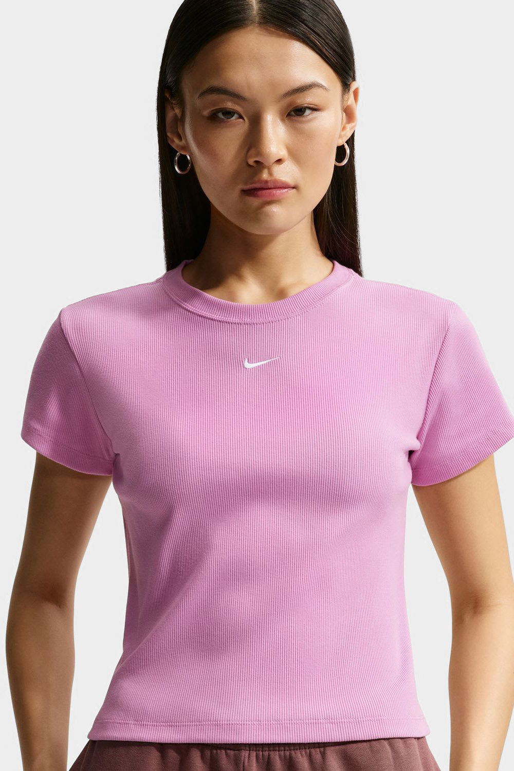 Geripptes T-Shirt - Light Magenta