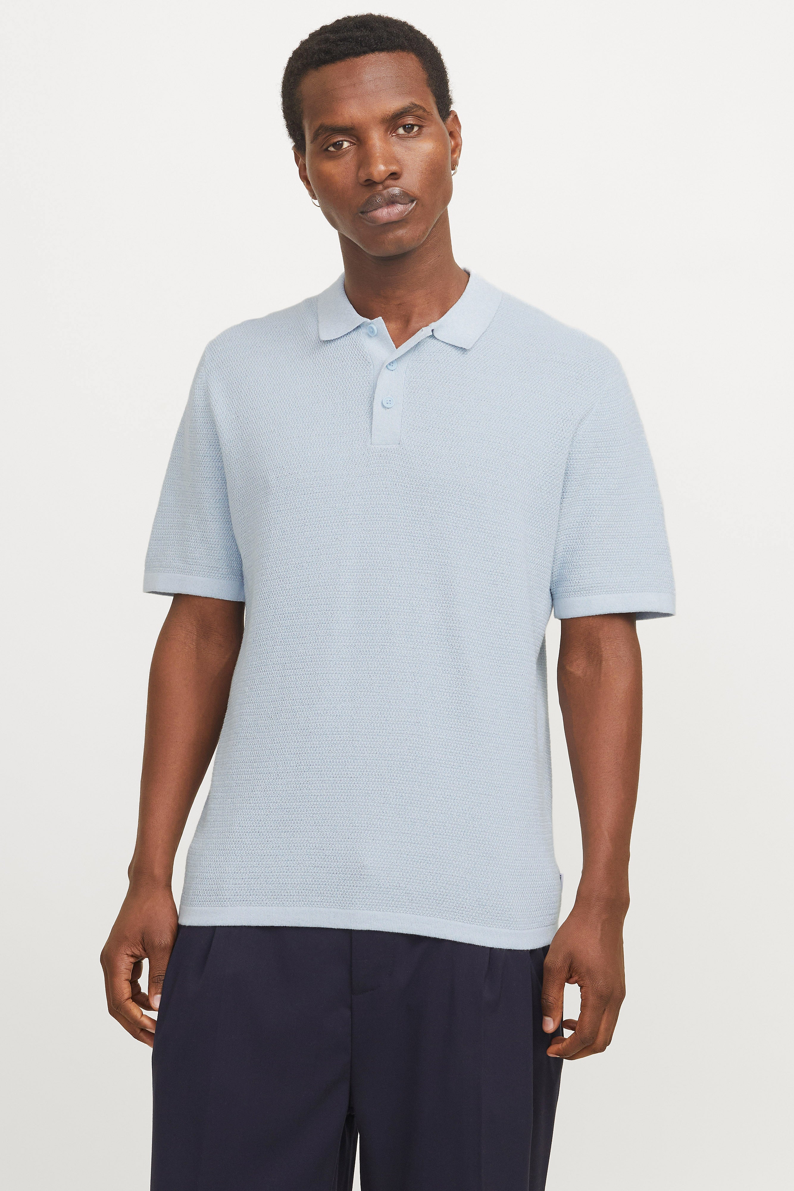 JJEGEORGE polo en tricot - Chambray Blue