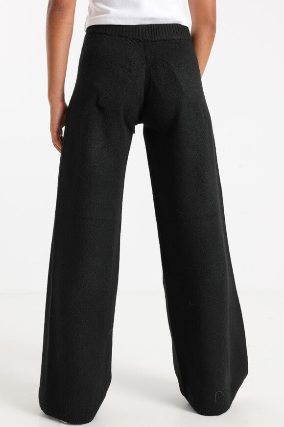 Wide leg knitted trousers - Black