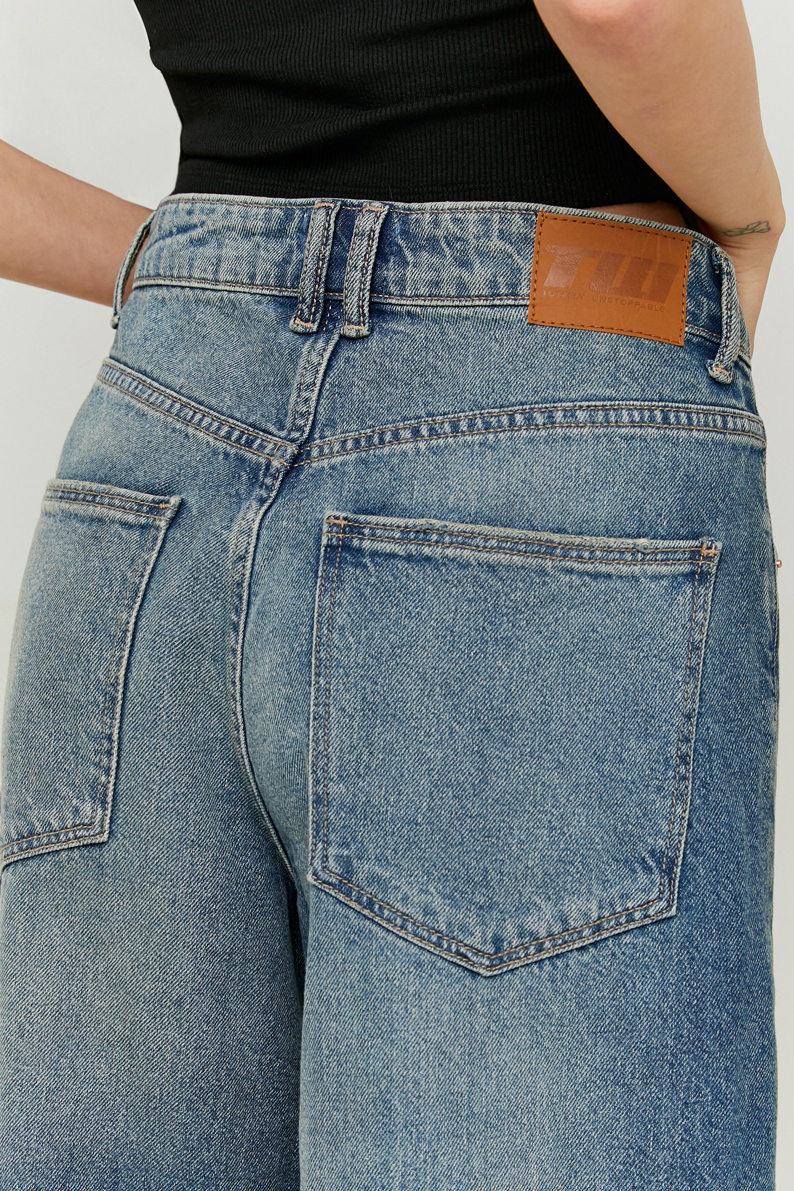 Short baggy fit denim - Blue Washed
