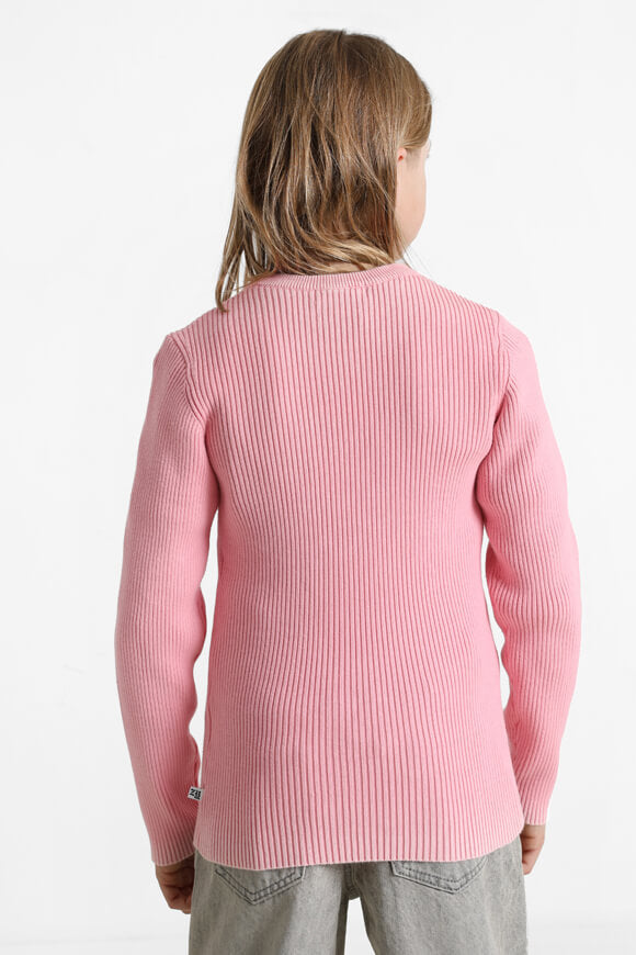 Ribbed knit sweater - Pink
