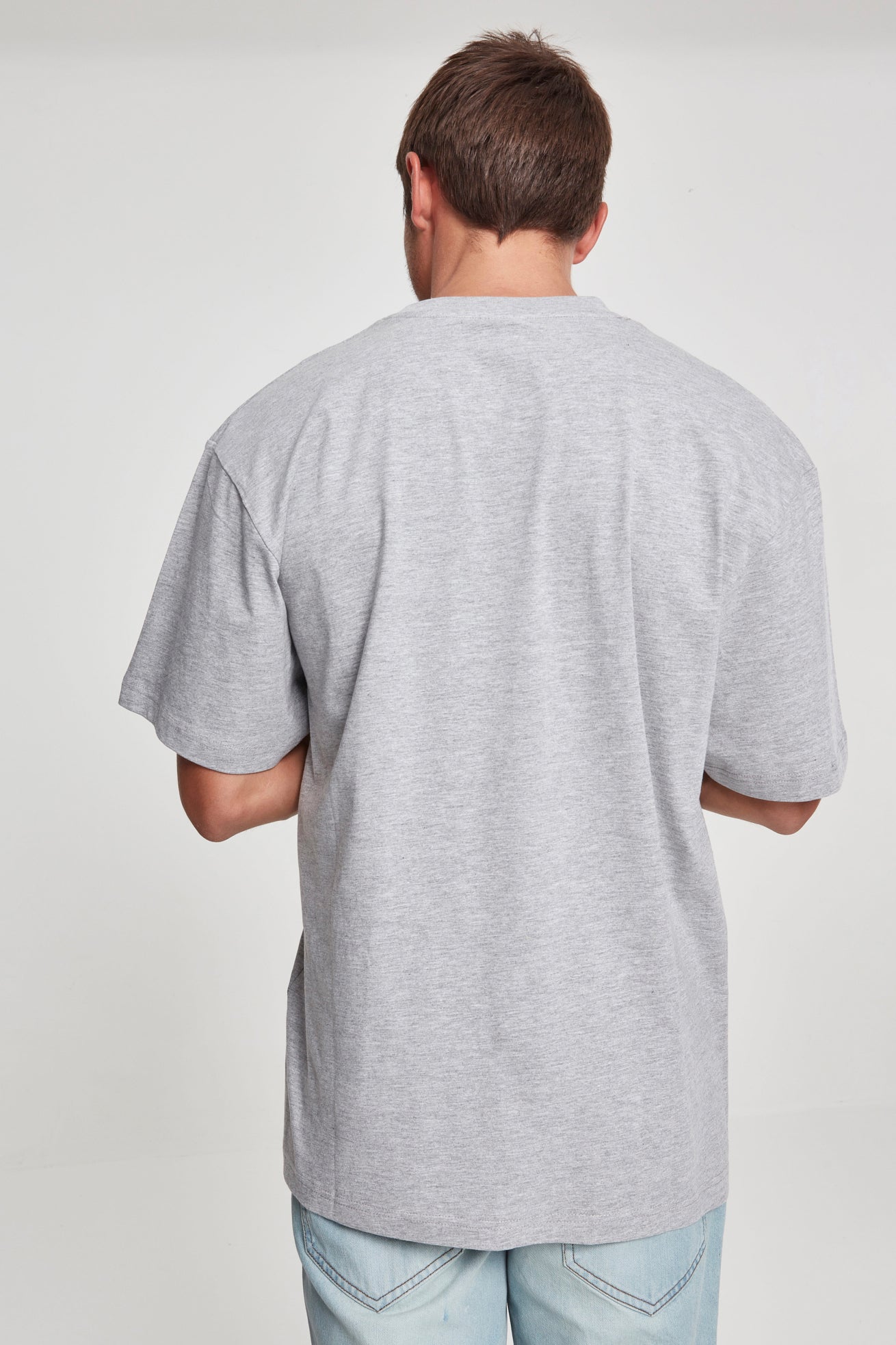 Oversize T-Shirt - Hellgrau meliert