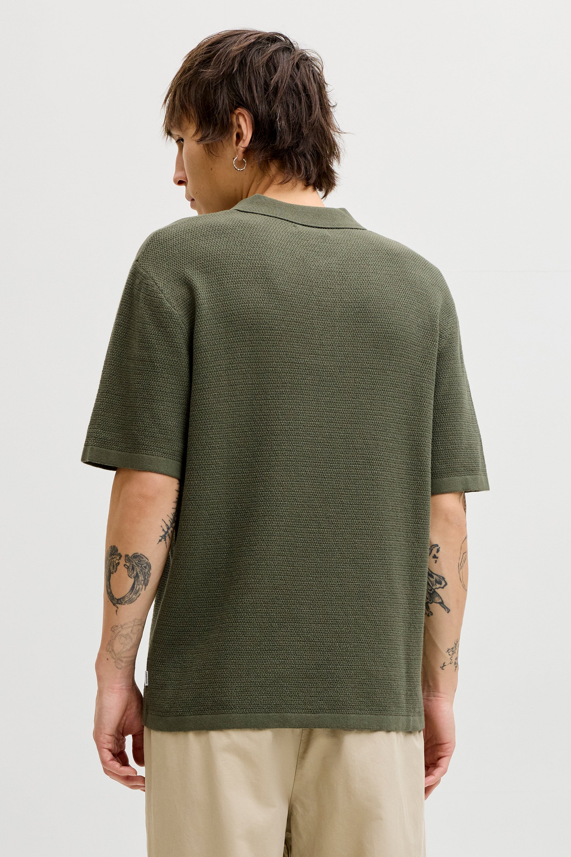 JJEGEORGE polo en tricot - Dusty Olive