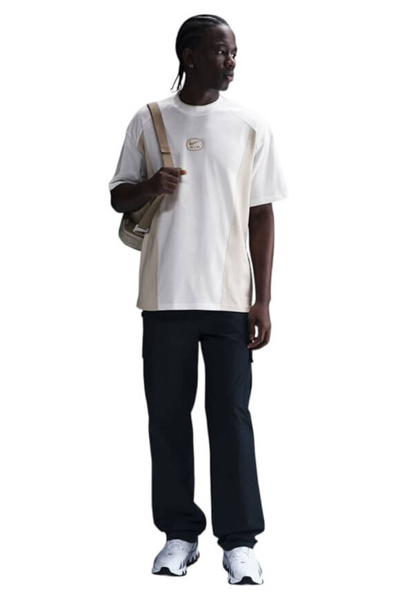 Air t-shirt ample - White + Light Orewood Brown