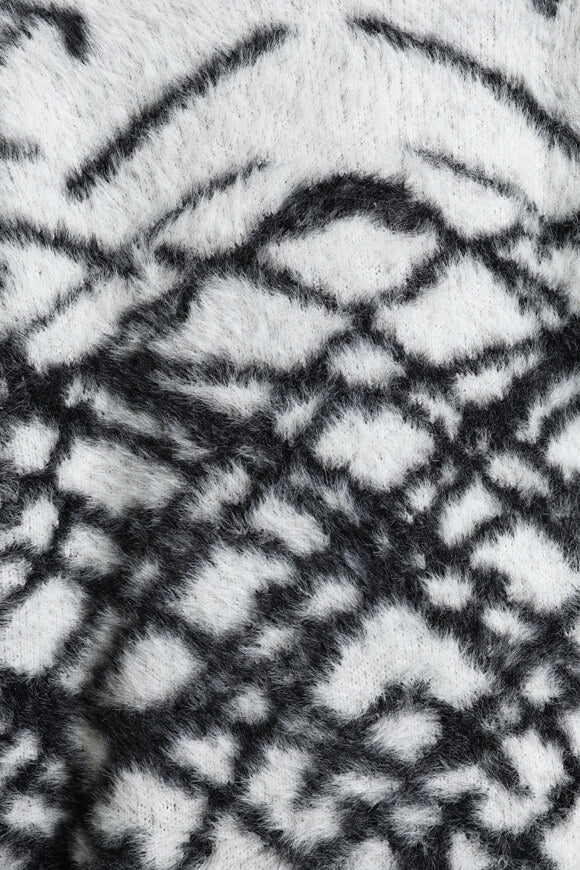 Hairy Strickpullover - Offwhite + Schwarz