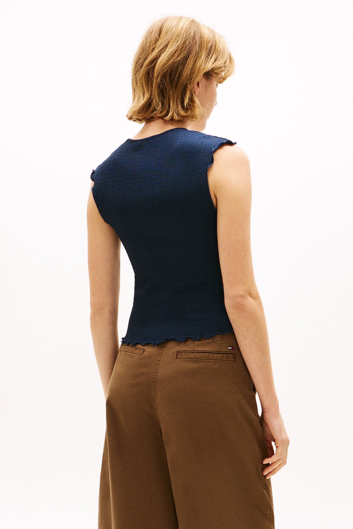 Top court en tissu structuré - Dark Navy Night