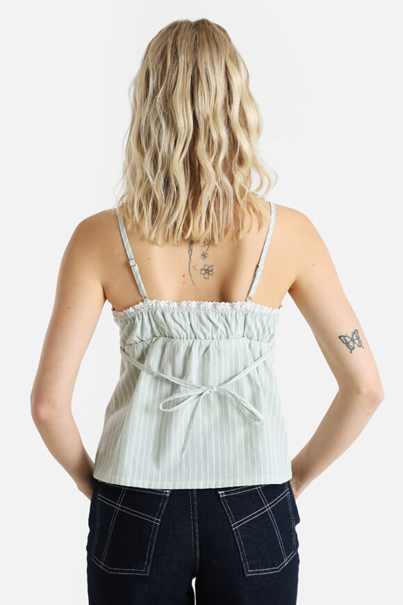 Top con cinturino - salvia + bianco