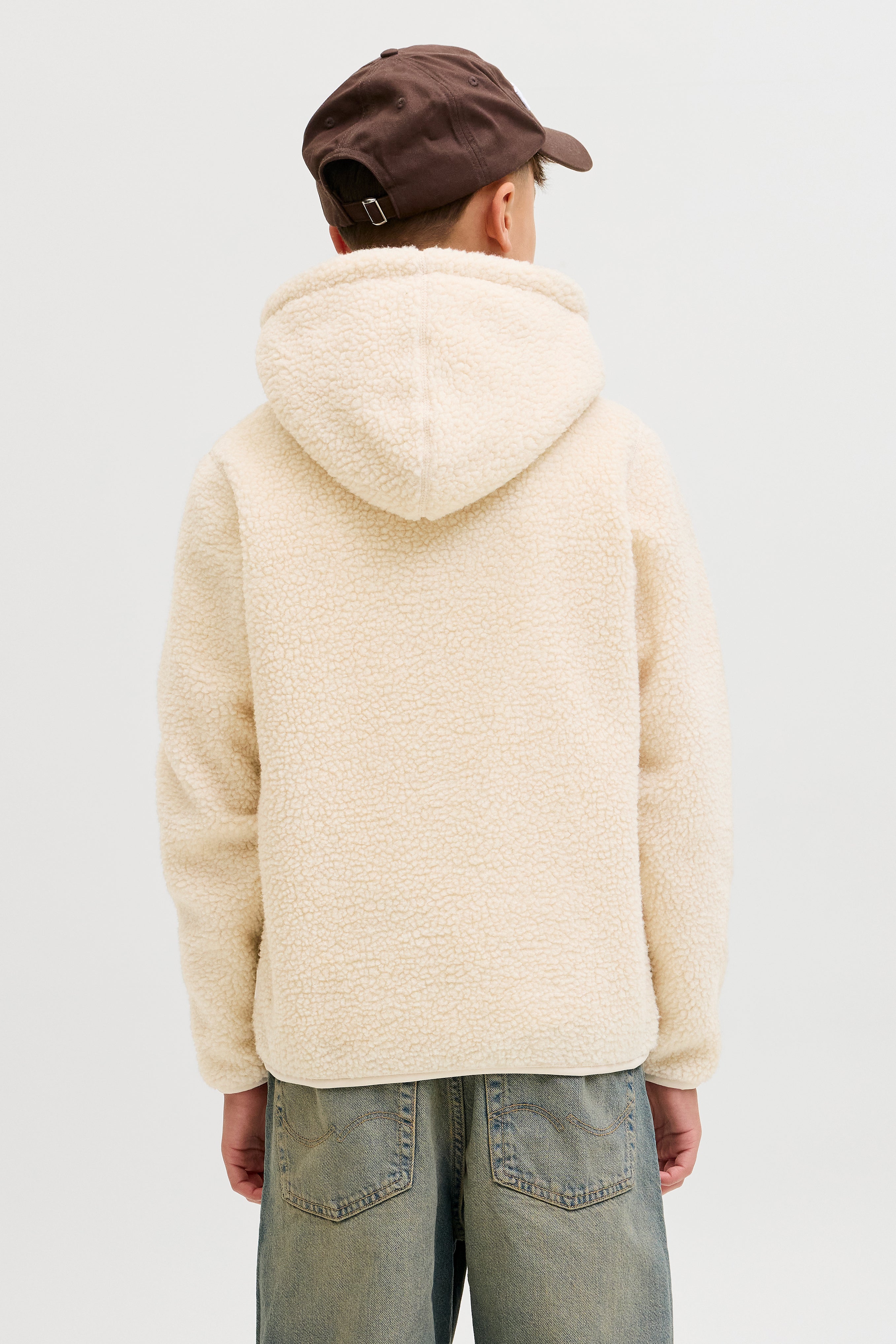 JCOFLARE Maglione con cappuccio Teddy - Farina d'avena