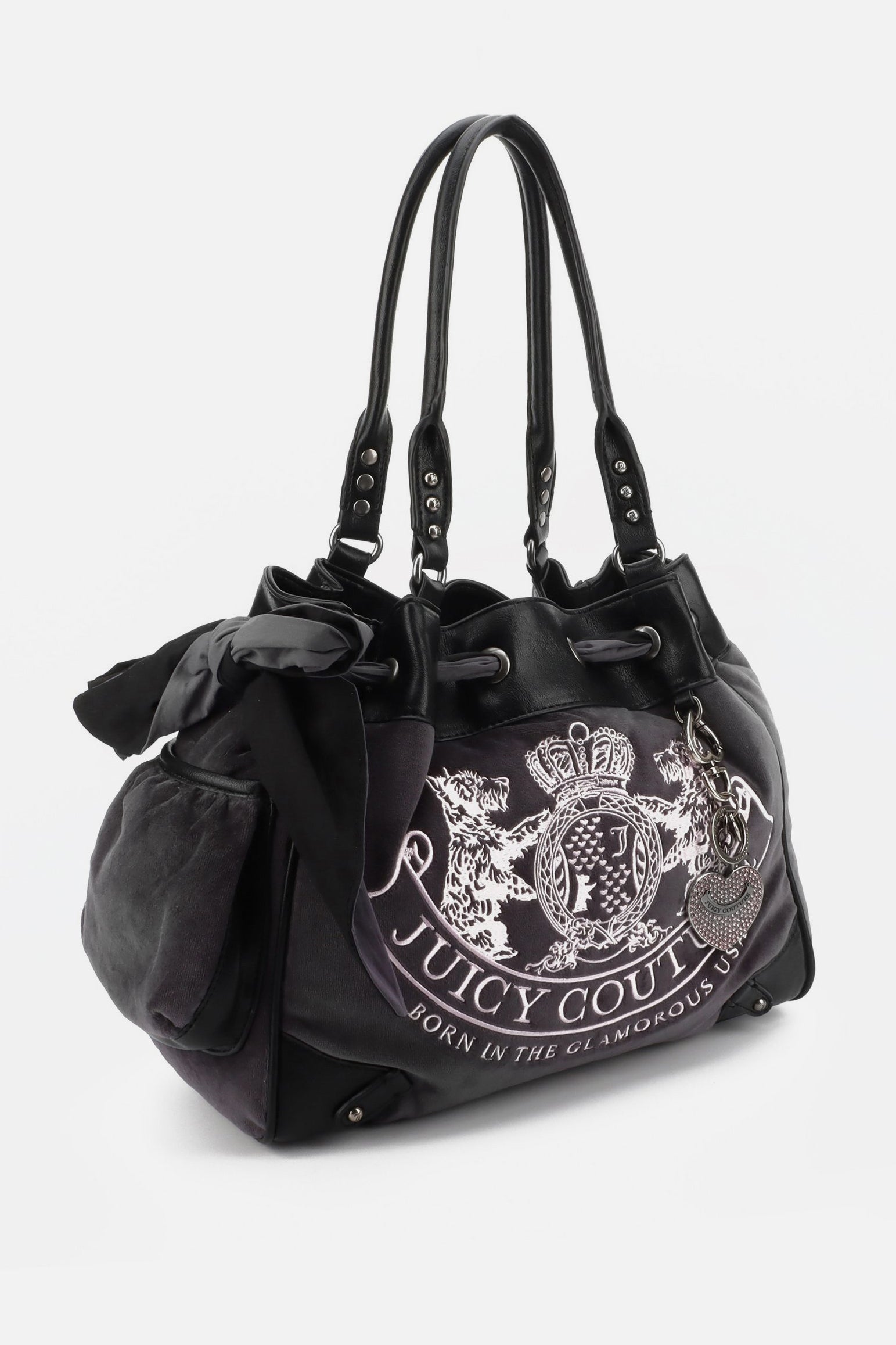 Samt Handtasche - Black
