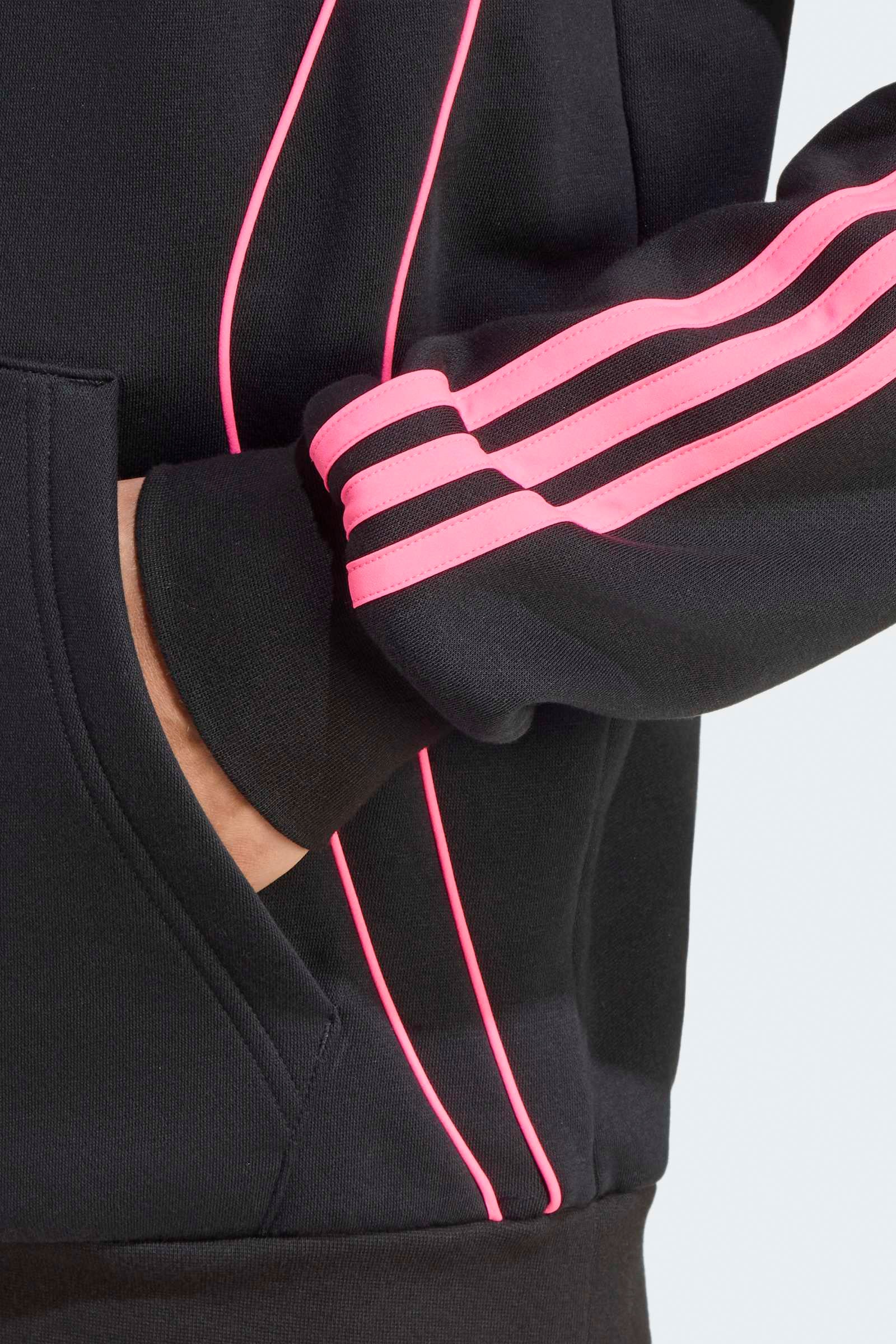 Teamgeist hooded sweatshirt - Black + Lucid Pink