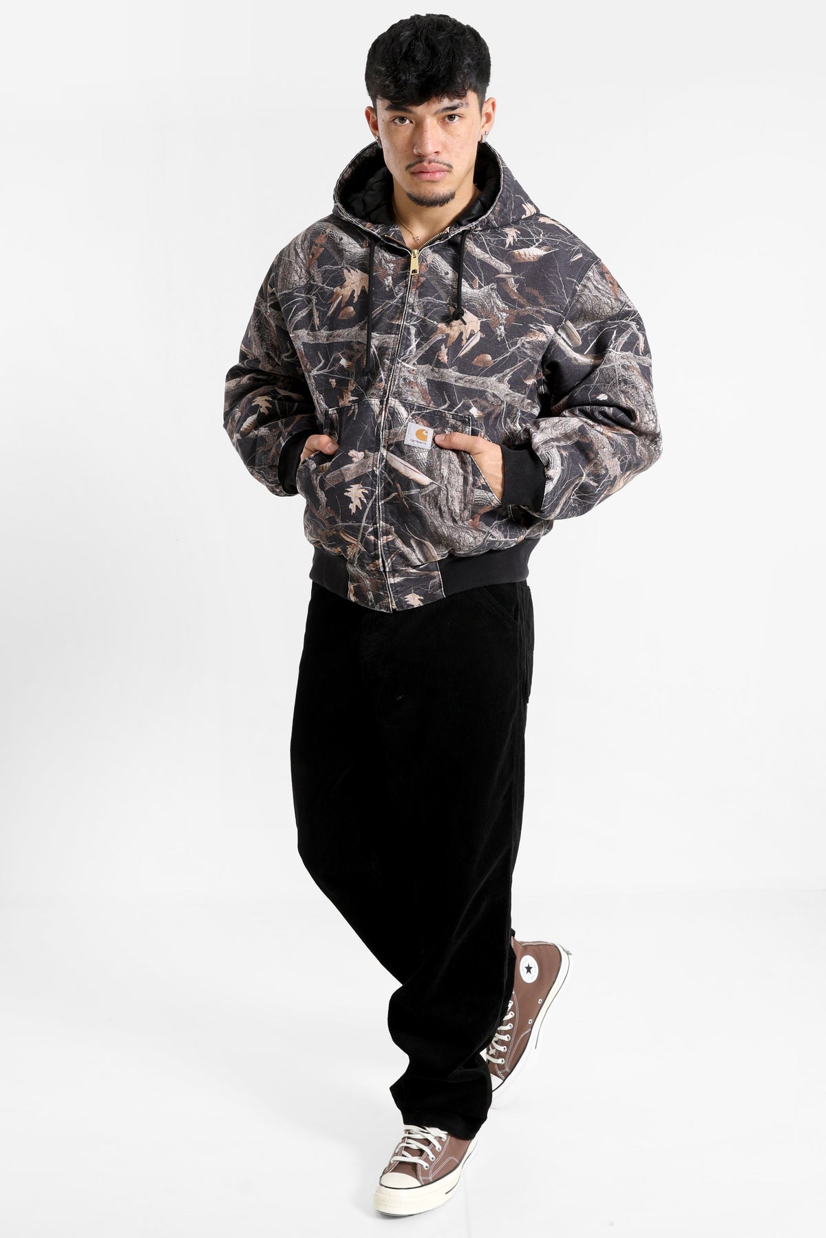 Active veste ouatée - Black + Brown + Light Beige
