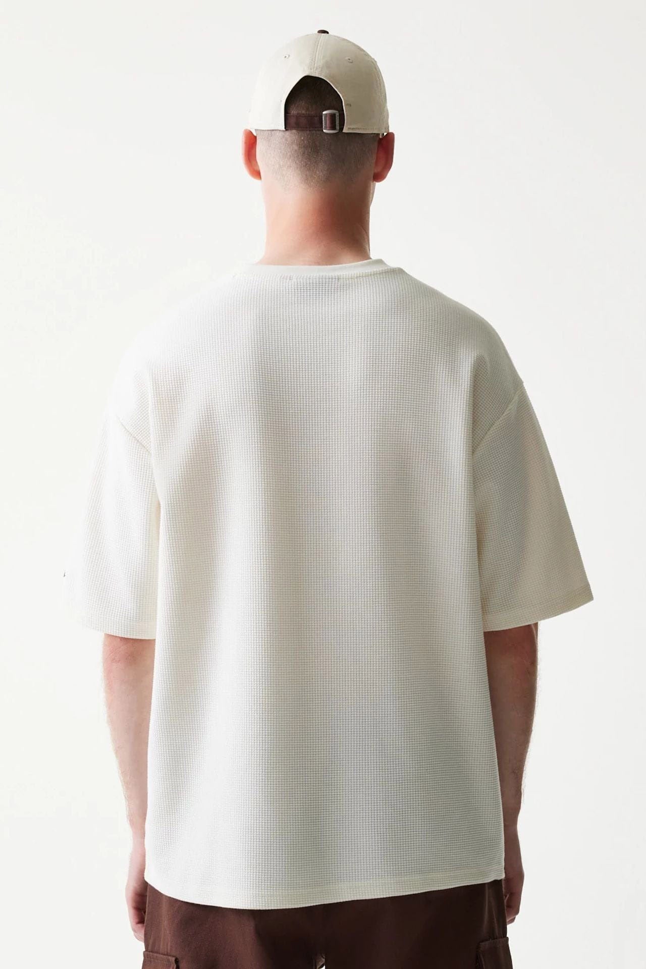 T-Shirt mit Waffelstruktur - Off White