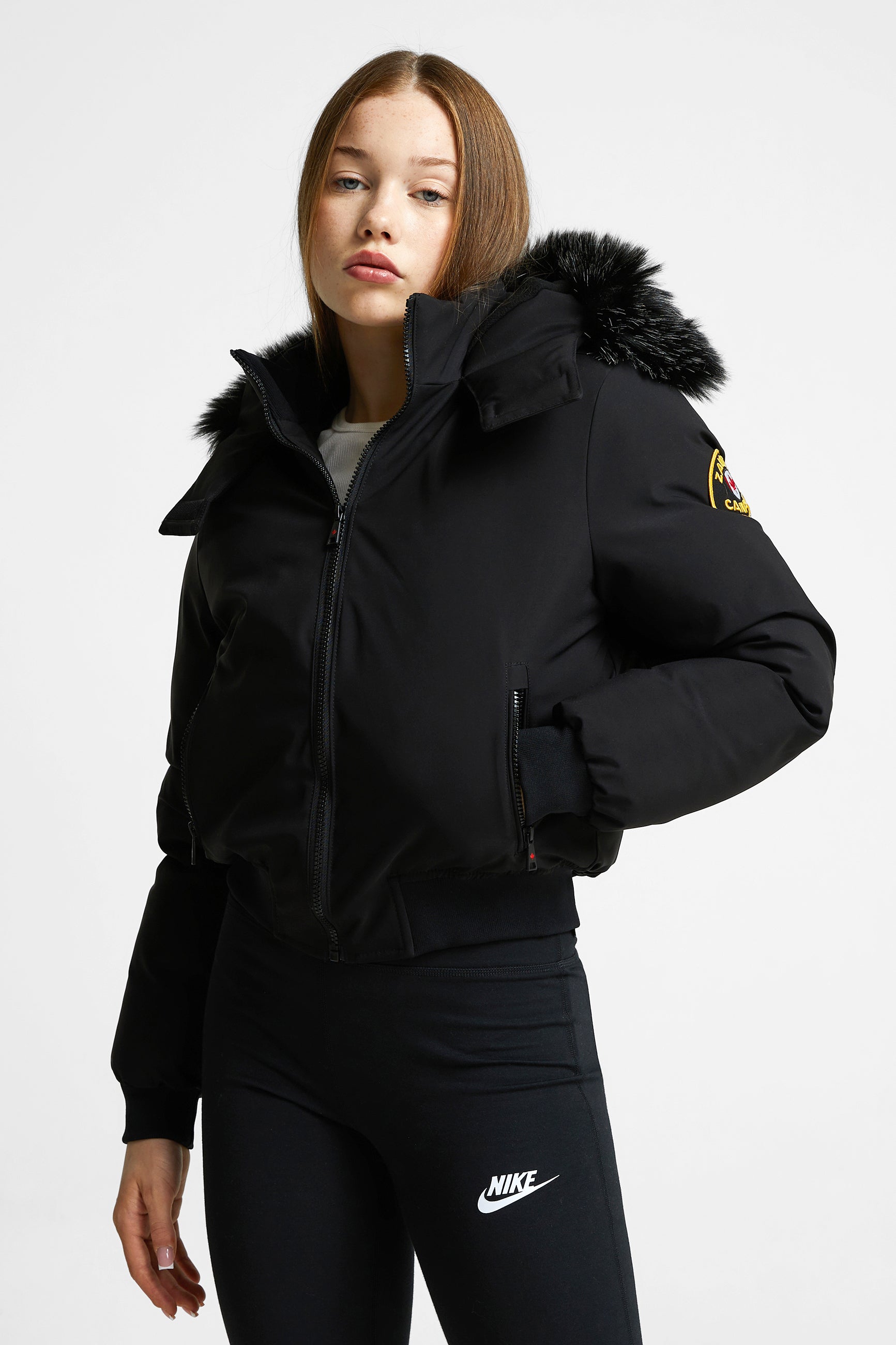 Arabella Wattierte Bomberjacke - Jet Black
