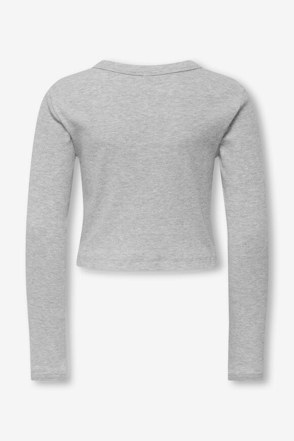 KOGBINA T-shirt à manches longues côtelé - Light Grey Melange