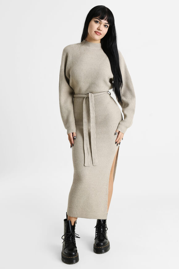 Strickmaxikleid - Beige
