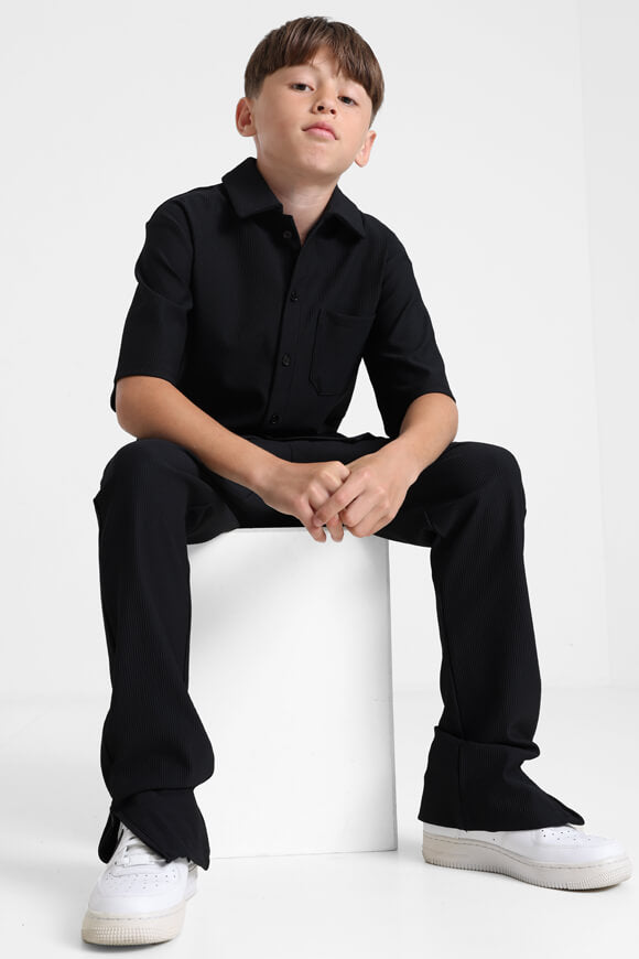 Shirt in structured fabric - Black