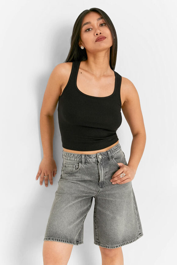 Pantaloncini di jeans - Denim grigio