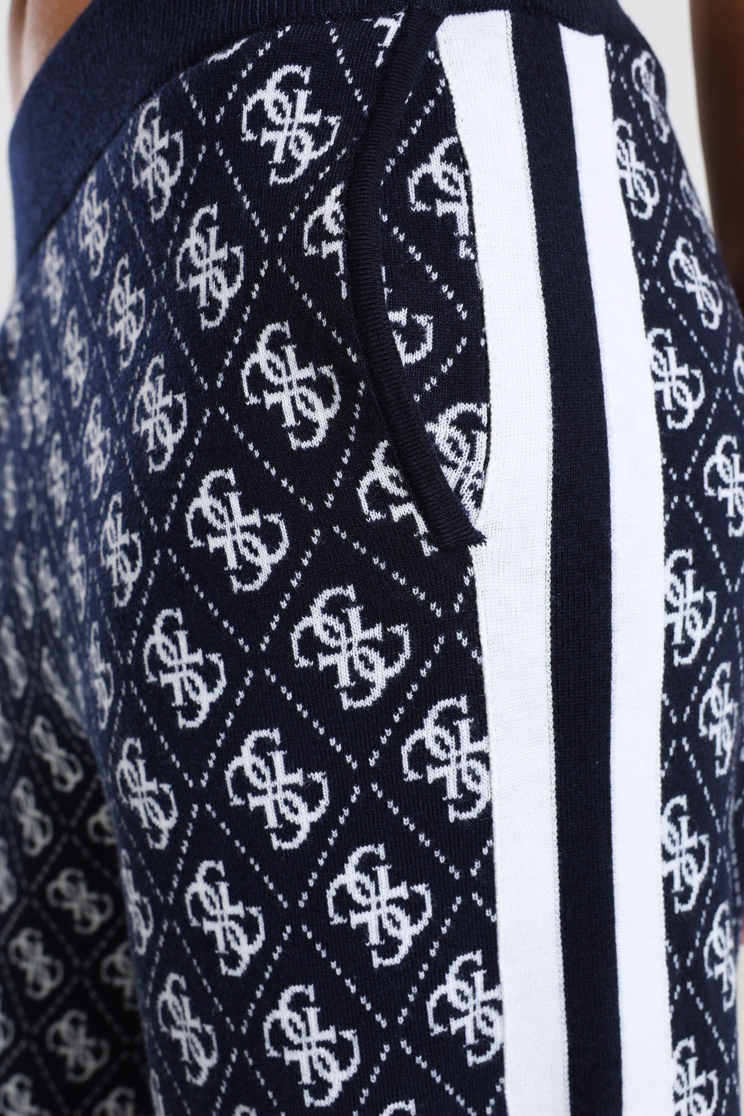 Pantaloni in maglia - Dark Navy + White