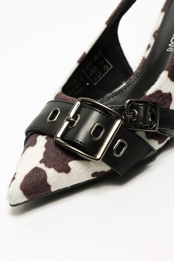 Hairy Pumps - Dark Brown + White