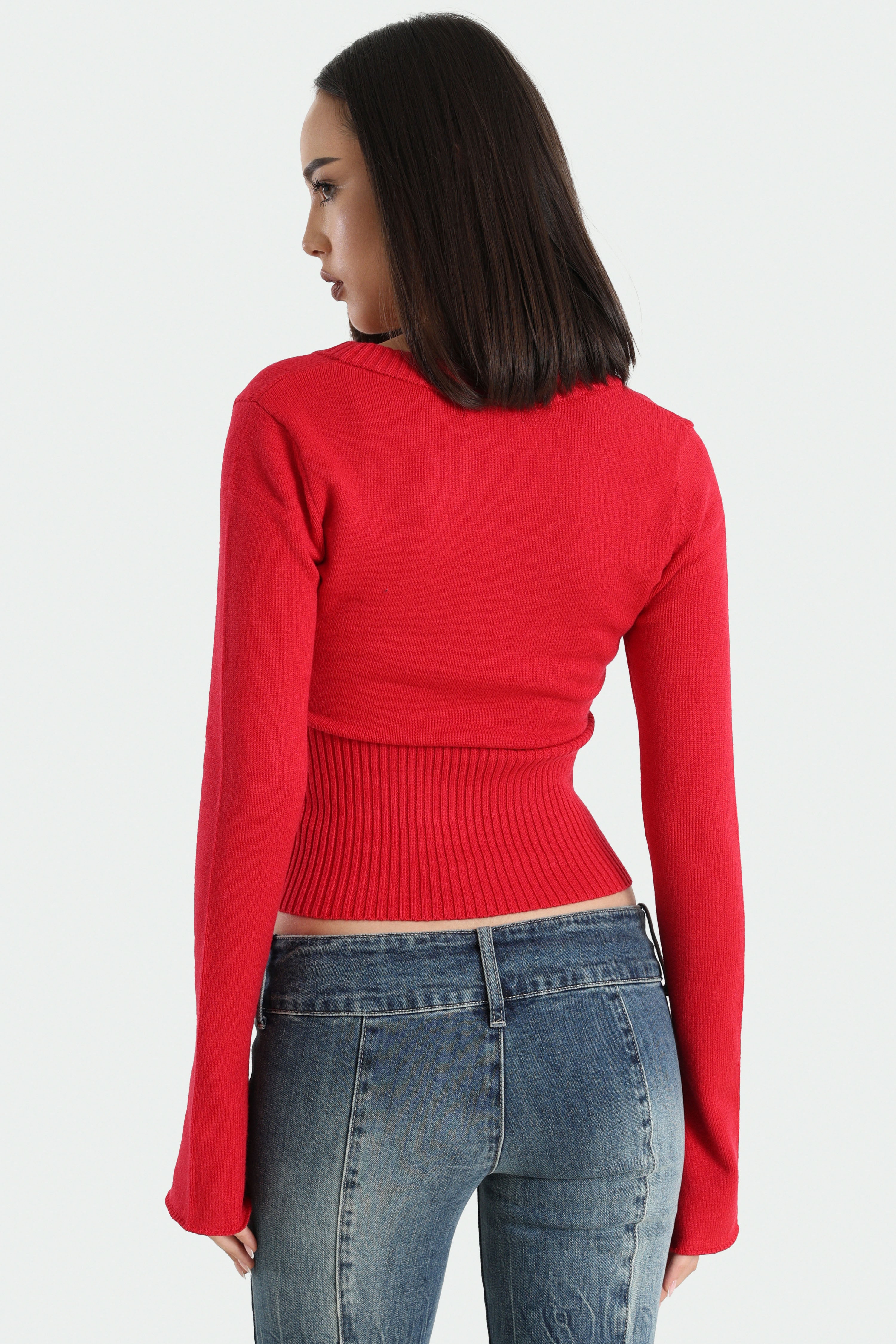 Knitted sweater - Red