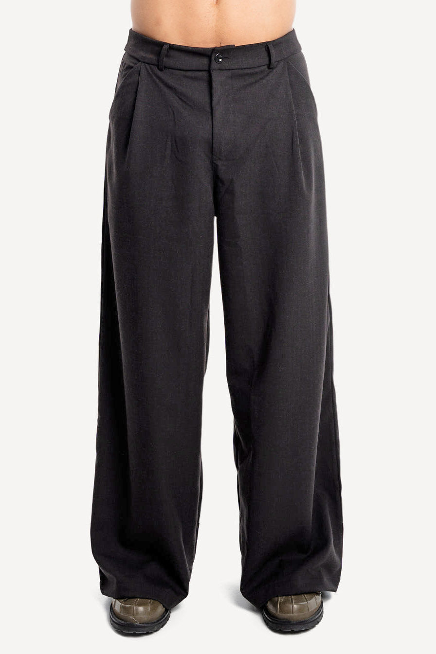 Pleated Stoffhose - Black
