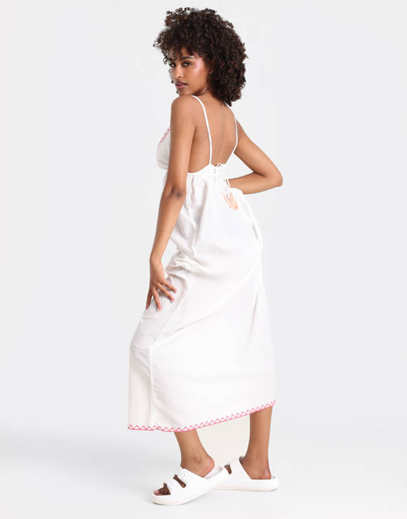 Maxi abito con cinturino Aria - Cloud Dancer