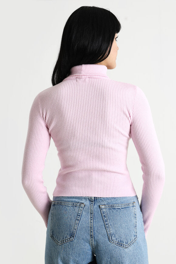 Ribbed crop knit sweater - Pink