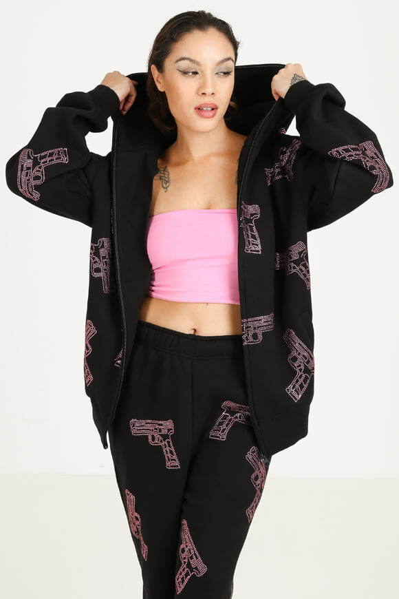 Hooded sweat jacket - Black