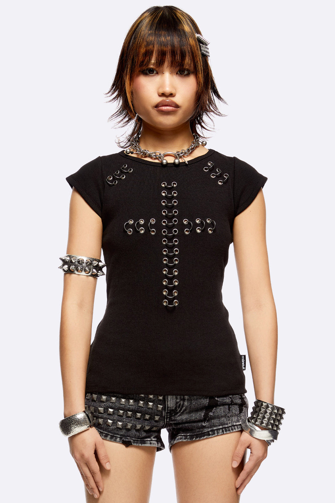 Maglietta Metal Mercy a coste - Nero